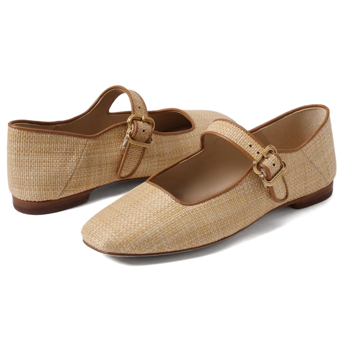 フラットシューズ ^custommade^ 1cm Basic Square Leather Flat Shoes Camilla CW0 XYD Women Comfy Square Toe Mary Jane Flats Single Strap