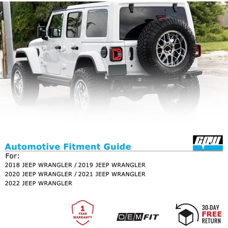LED Sequential Tail Lights For Jeep Wrangler JL/JLU 2018-2025 – Black Housing, DOT/SAE