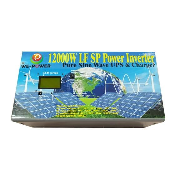 48000W Peak 12000W Power Inverter (6000W 110V Or 6000W 220V) Low Frequency Split Phase Pure Sine Wave Solar Converter 24V DC To 110V,220V AC 60Hz Frequency With UPS / Battery Charger / LCD Display