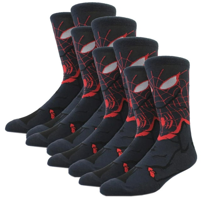 Calcetas de Hombre Araña SockSpiderman02 4Pares 6.5-10.5US Spiderman Calcetines Tubo Medio Algodón.