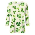 thumbnail image 4 of BDPORKAS Womens 3/4 Sleeve Tops Green Clover Shamrock St Patricks Day Shirt Women Funny Party Parade Graphic Novelty Tee Saint Patricks Day T Shirts, 4 of 5