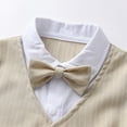thumbnail image 3 of Baby Boys Gentleman Formal Outfits Toddler Boy Summer Wedding Pinstripe Vest Suit Kids Clothing Sets, 3 of 6