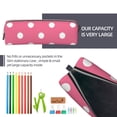 thumbnail image 5 of Naloa Dots On Rose Red Background Leather Pencil Case, Makeup Pouch, Zipper Pouch for Daily Essentials, Storage Organizer, Cosmetics and Stationary Bag, 5 of 7