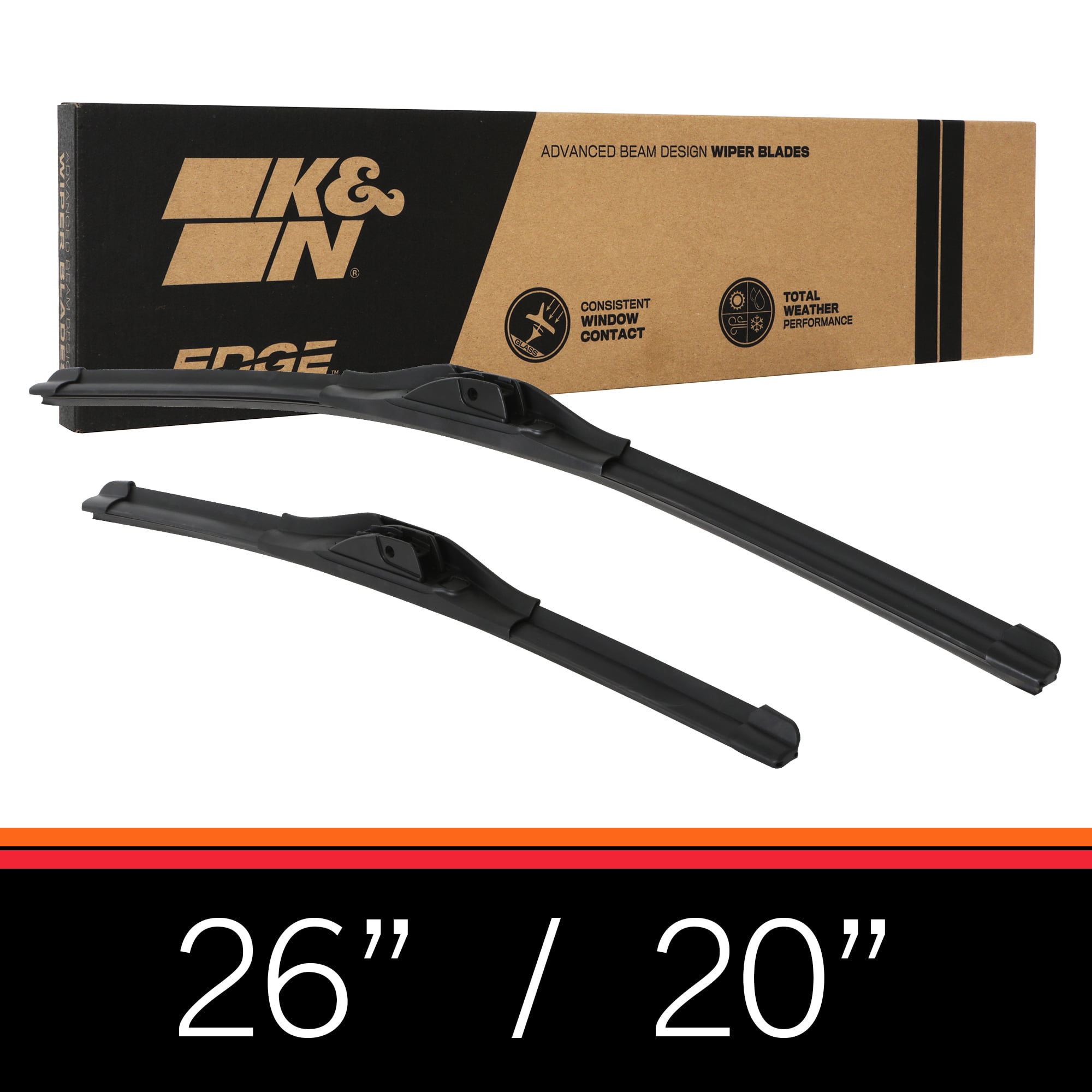 K&N EDGE All Weather Performance Wiper Blade 26"/20" (Pack of 2)