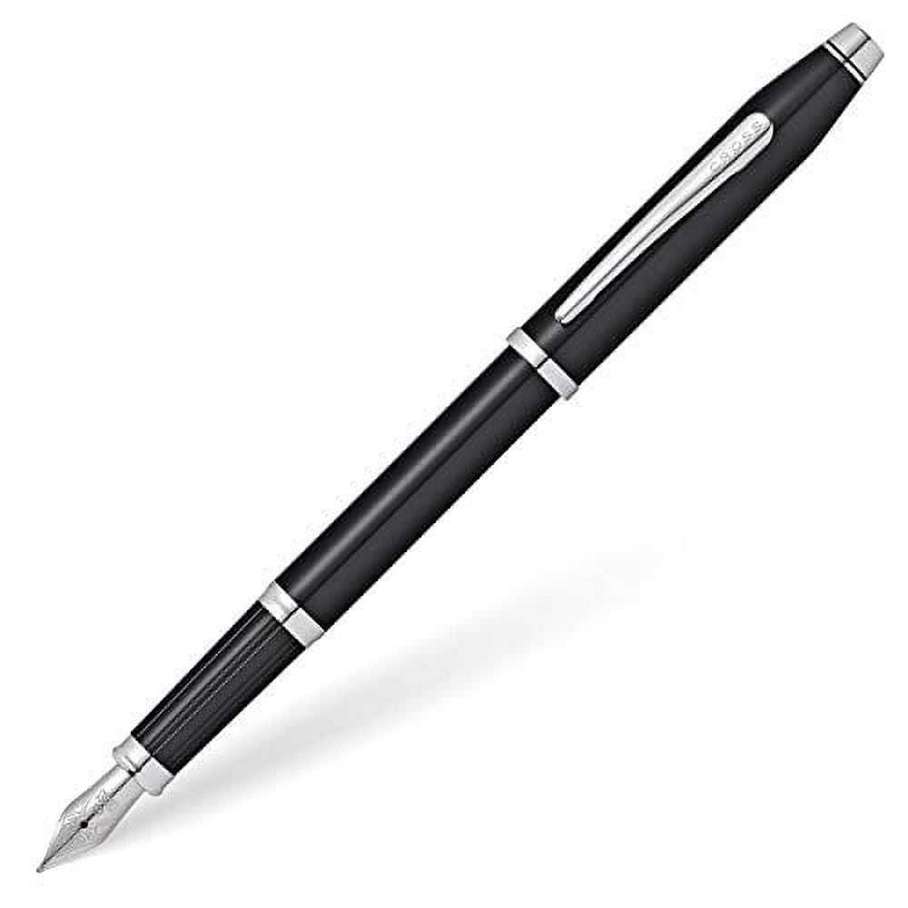 Crossr Century II Black Lacquer with Chrome Fountain Pen with Medium Stainless Steel Nib QGM20508