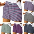 thumbnail image 2 of Summer Sports Shorts for Women Gym Shorts High Waisted Running Shorts Athleisure Workout Shorts Drawstring Shorts Wide Leg Shorts with Pockets, 2 of 5
