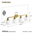thumbnail image 2 of Bathroom Vanity Light Fixtures 4 Lights Modern Bathroom Lighting Fixtures Over Mirror with Frosted Milky Glass Shade Gold Wall Sconce for Bath Bedroom, 2 of 9