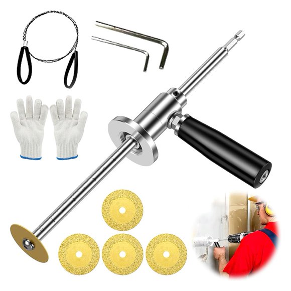 Inside Pipe Cutter for PVC Pipe, PVC Cutter Tool Set with Adjustable Depth Gauge with 5PCS Blades, Internal Pipe Cutter