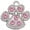 Pink, variant on Silver-tone Large Paw with Clear Crystals - Gold Tone Philipians 4:13 I Do All Things Through Christ Engraved Cross Charm Bracelet, 6.5+1.5" Extender