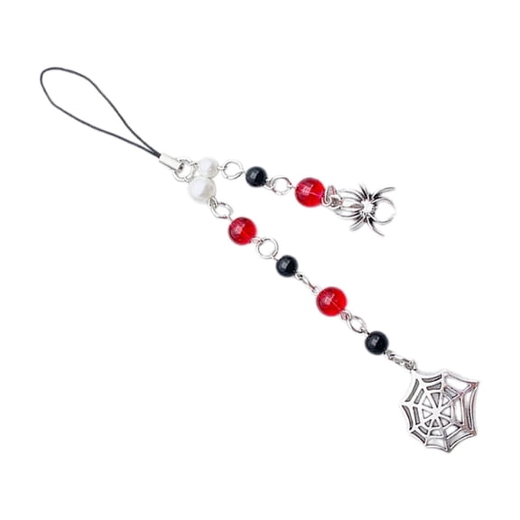 Keychain Halloween Spiderweb Beaded Phone Pendant Bag Charm Phone Chain