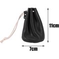 thumbnail image 2 of ZHAOCHENG Cartera cero con cordón negro, bolso con cordón de cuero unisex cambio monedero pequeños objetos pequeñas joyas, 2 of 5