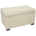 thumbnail image 2 of SAFAVIEH Maiden Small Rustic Flip Top Tufted Storage Bench, Taupe, 2 of 5