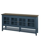 Twin Star Home Modern Farmhouse Sideboard with Glass Doors