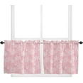 thumbnail image 5 of Christmas Kitchen Curtains and Valances Set, Pink White Snowflakes Pattern Windows Treatments Tiers Half/Short Curtains for Small Windows Cafe/Living Room/Bedroom 54x36 in Winter, 5 of 7