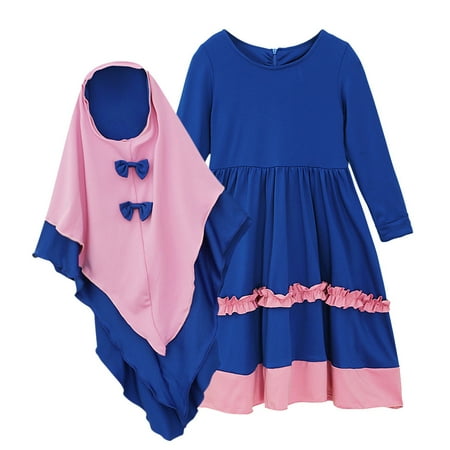 

ASEIDFNSA Dresses for Girls Little Girl Set Kid Dubai Girl Robe Abaya Traditional Dress Clothing Baby Ramadan Toddler Girls Outfits&Set