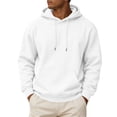 thumbnail image 2 of Domuza Fleece Sweatshirts Hoodies for Men Fall Winter Casual Drawstring Athletic Basic Fit Hooded Pullover with Pockets, 2 of 8