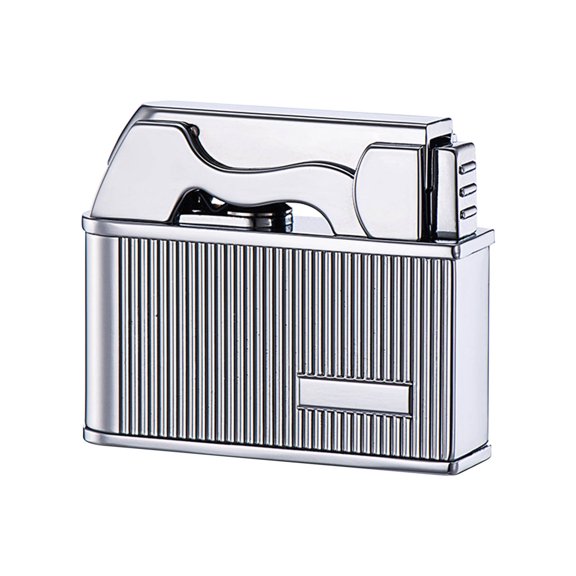 Automatic Kerosene Lighter, Retro Style with One-Button Operation, Windproof Flame, Portable for Men's EDC