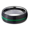 thumbnail image 2 of Black Wedding Ring,Green Tungsten Ring,8mm Tungsten Ring,Engagement Ring,Tungsten Carbide Ring, 2 of 4