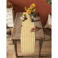 thumbnail image 4 of Yellow Orange Striped Burlap Cotton Table Runner 13x48 Inches Long, Farmhouse Simple Abstract Lines Farmhouse Table Runners, Outdoor Dining Tablecloths Decor for Baby Shower/Party/Wedding, 4 of 6
