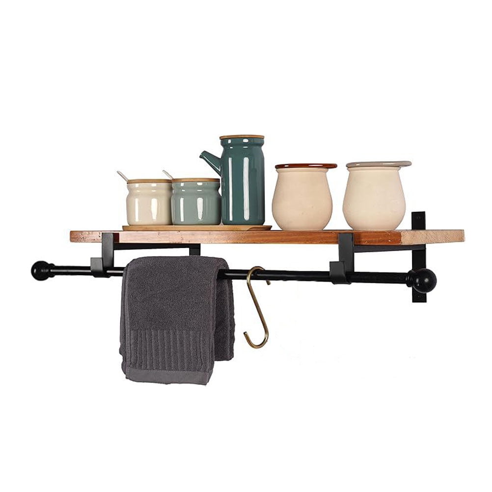2 Pcs Shelf Bracket Heavy Duty Shelving Corner Stand Wall Brackets Hidden Floating Shelves with Hook Iron