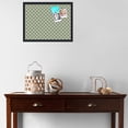thumbnail image 3 of PinPix 22x17 Custom Cork Bulletin Board  Poster Board Has a Fabric Style Canvas Finish, Framed in Retro Jade Quatrefoil Lattice Design, by ArtToFrames (PinPix-229), 3 of 5
