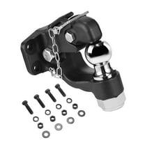 KFFKFF Pintle Hook, Capable of Towing 20000 lbs, 2-inch Hitch Ball for Trailer Hitches, Suitable for 2.5 to 3-inch Lunette Ring, Comes with Mounting Kit, Durable, Coated in Black Powder
