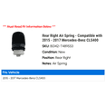 thumbnail image 2 of Rear Right Air Spring - Compatible with 2015 - 2017 Mercedes-Benz CLS400 2016, 2 of 2