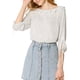 thumbnail image 2 of Blusa de verano de puntos polka con cuello rizado de media manga para mujeres Inspire Chic 3XL blanca, 2 of 8