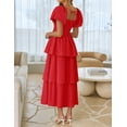 thumbnail image 4 of Vestido ZESICA 2025 Summer Boho Midi de manga corta para mujer, 4 of 9