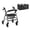 Black Marble Texture, variant on COEQINE Rollator Walker Seat & Backrest Rollbar Covers Set with Storage Basket 3 Pieces Set, Soft Removable Protective Cover for Women Men Elderly, Grayish Blue Gold Marble