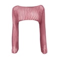 thumbnail image 4 of 2025 Pouces Col Rond Uni Paréos pour Femmes pour Maillot de Bain Tricoté Coloré Sortie de Plage pour Femmes Chandail Manches Longues Jupe de Couverture de Maillot de Bain, 4 of 5