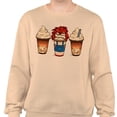 thumbnail image 2 of Horror Doll Coffee Sweatshirt Unisex 3X-Large Sand, 2 of 5