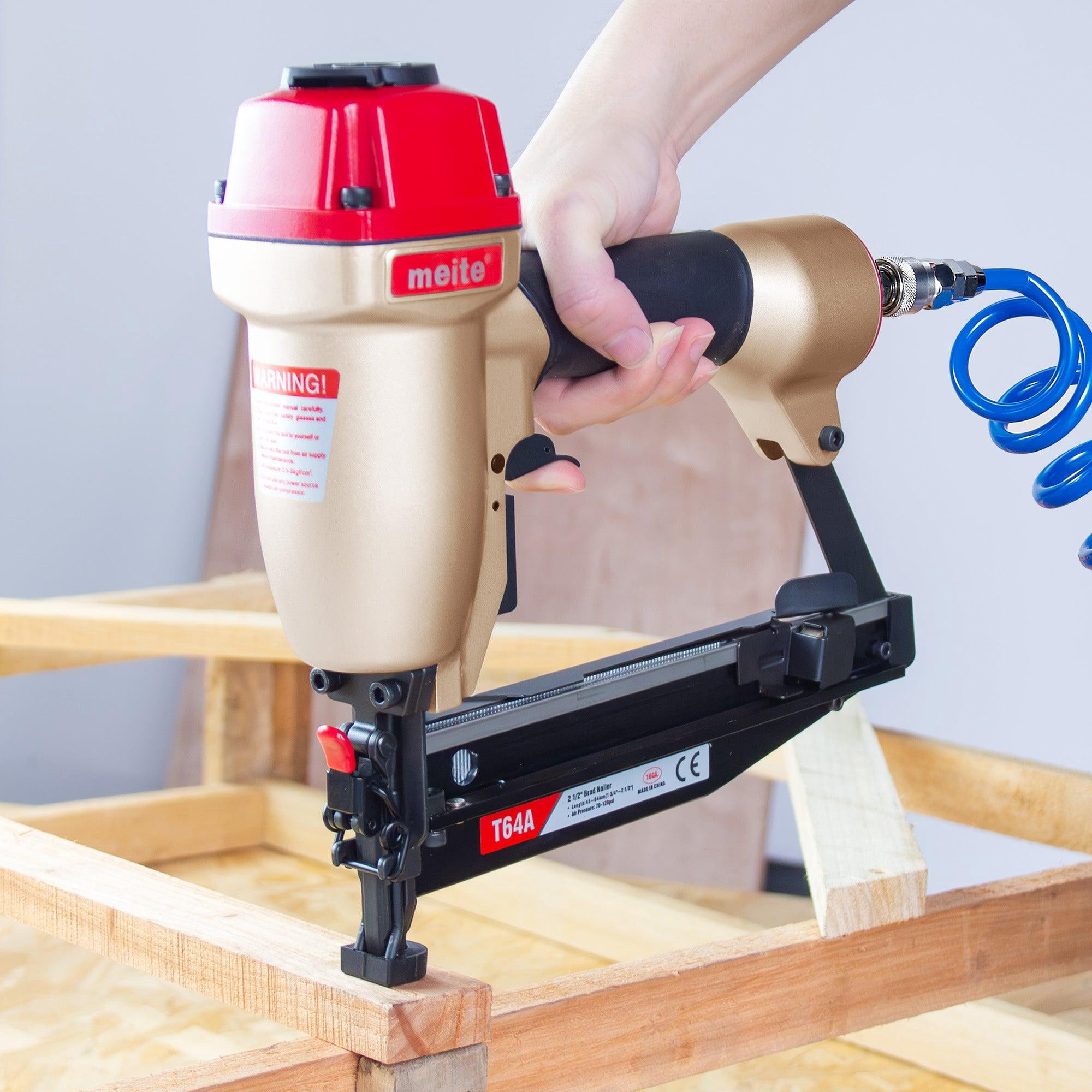 MEITE T64A Pneumatic Finish Nailer 16 Gauge Pneumatic Finish Nail Gun 1-1/4" to 2-1/2" Length