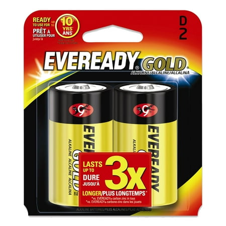 2 Pack of D Eveready Gold Batteries
