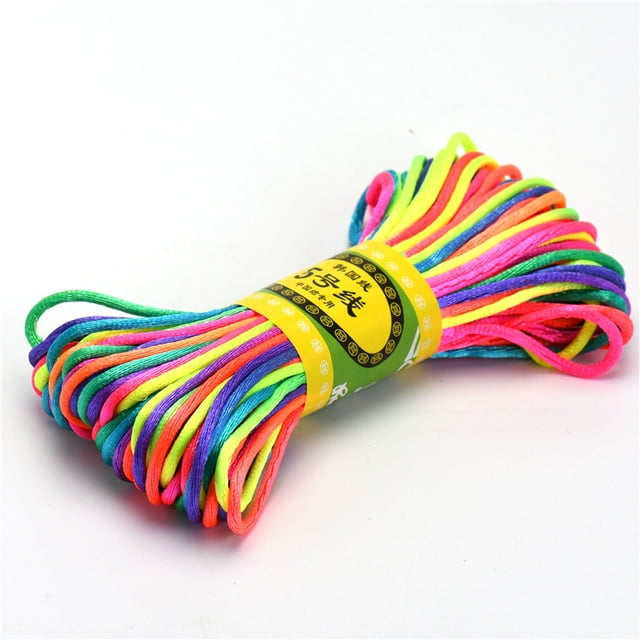 20m 2.5mm Mix Color Nylon Black Rattail Satin Chinese Knotting Silk Macrame Cord Beading Braided Shamballa String Thread HK198
