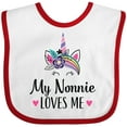 thumbnail image 3 of Inktastic My Nonnie Loves Me Unicorn Girls Baby Bib, 3 of 4