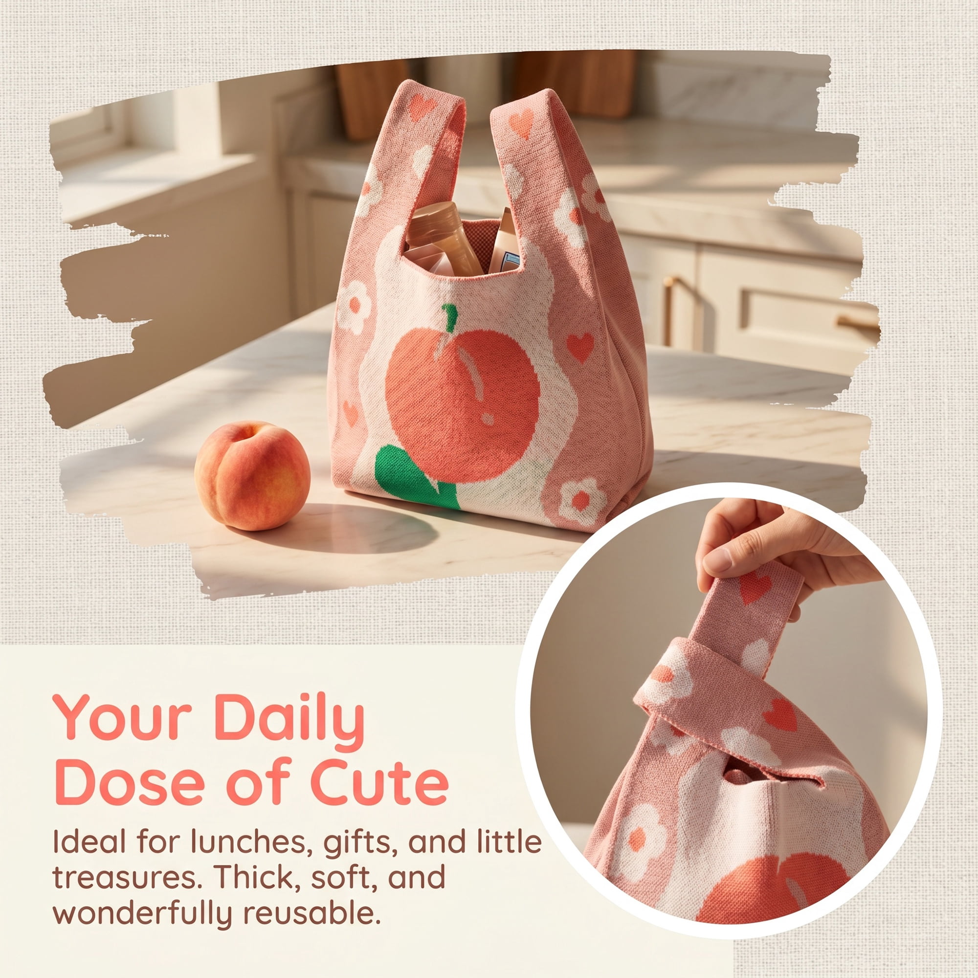 Unique Bargains Cute Cartoon Gift Bags with Handles for Parties 7.5" x 13.4" Pink