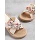 thumbnail image 5 of Colorblock Flower Decor Cross Strap Slides, 5 of 5