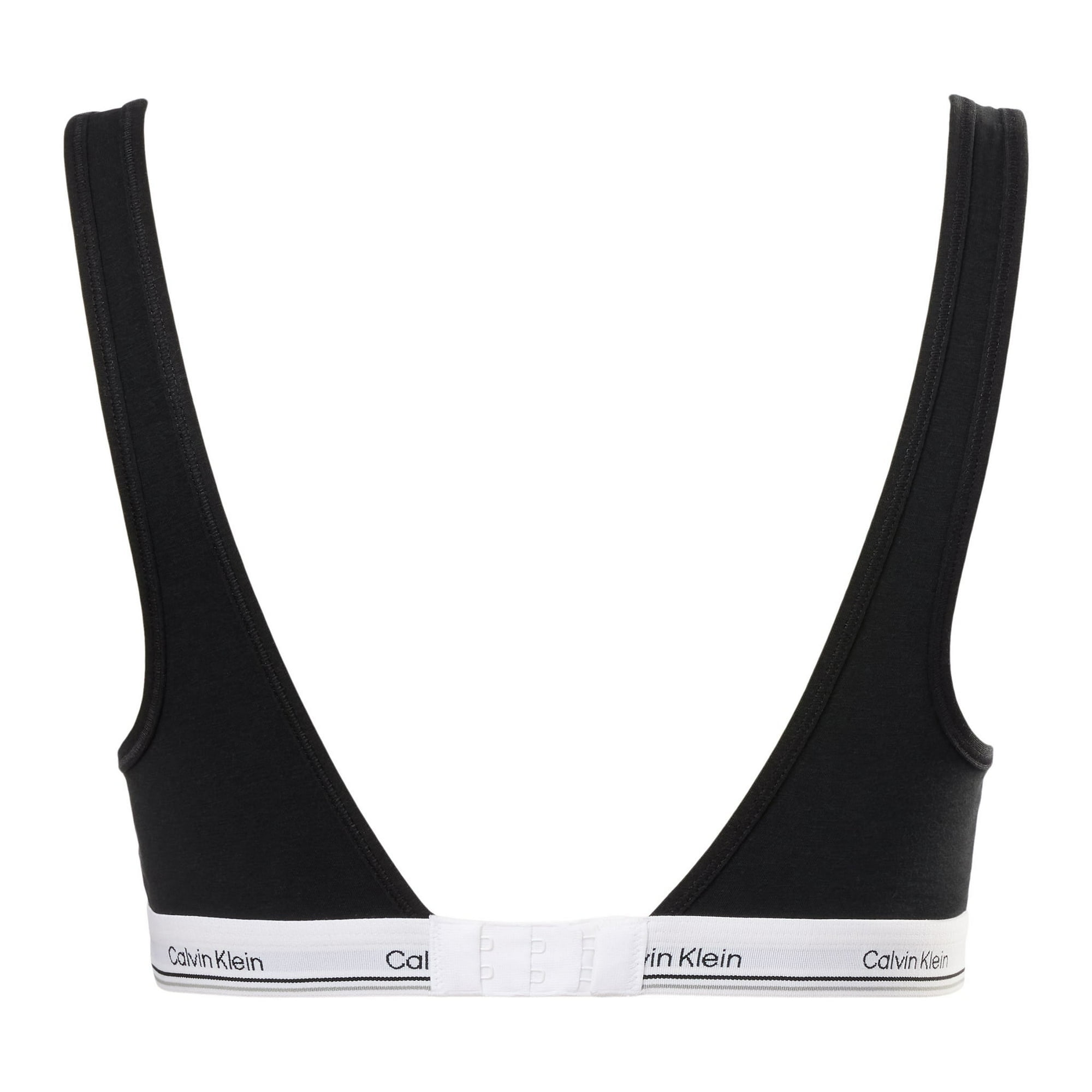 Calvin Klein Women's Cotton Modal Balance Wire Free Bra Bralette (Black/White, Medium)
