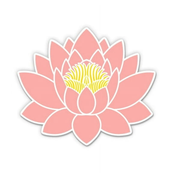 Pretty Pink Lotus Flower - 3" Vinyl Sticker - For Car Laptop Water Bottle Phone - Waterproof Decal