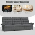 thumbnail image 2 of Recliner Sofa Couch Set, 3 Seat Electric Recliner with Remote Control and Side Pocket for Families and Friends, Modern Power Recliner Sofa for Living Room Home Theater, Gray, 2 of 10