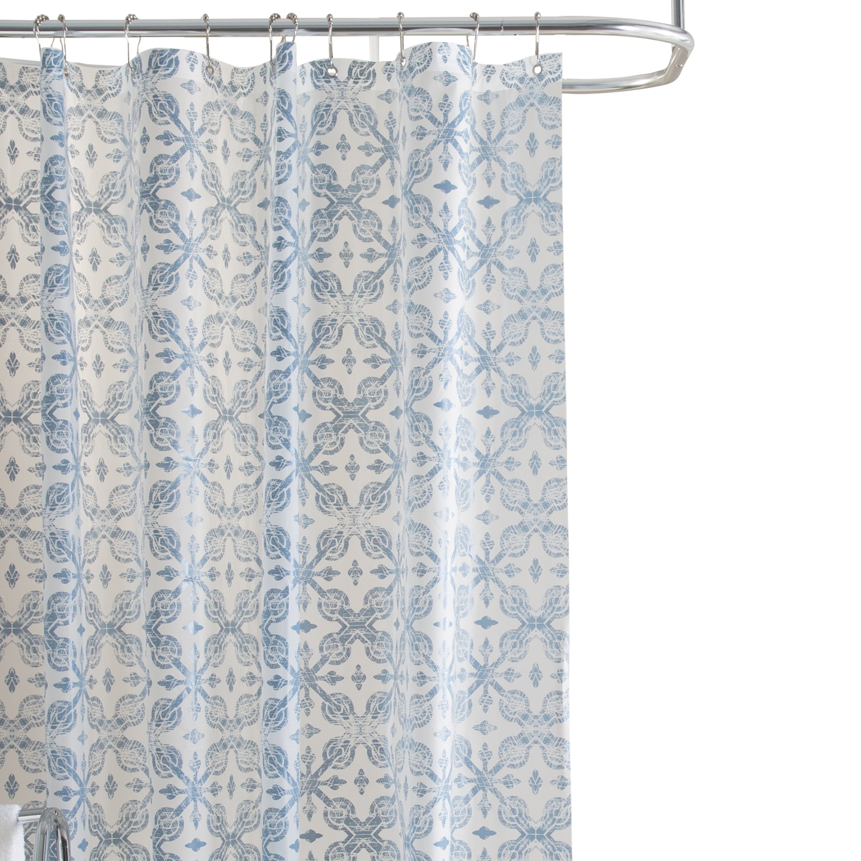 Bath Bliss 70" x 72" Lisbon Design PEVA Shower Curtain in Blue Solid