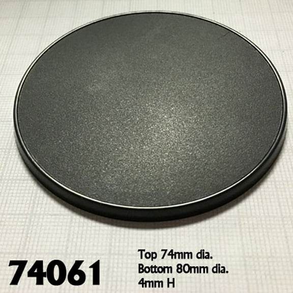 Reaper Miniatures 80mm Round Gaming Base (4) #74061 Accessory
