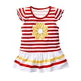 thumbnail image 4 of jobturf Girls Shirts Cute Striped Daisy Graphic Tees Beach Vacation Basic Tees Trendy Ruffle Cap Sleeve Tops Summer Clothes Size 1-10 Years, 4 of 7
