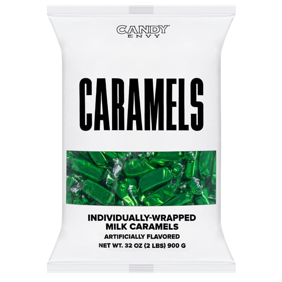 Candy Envy Green Individually Wrapped Caramels - 2 Pound Bag