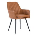 thumbnail image 5 of Dining Chairs Faux Leather Dining Chair Set of 2 - Modern Mid-Back Accent Chairs with Metal Legs - Comfy Upholstered Chairs for Living Room, Bedroom, Reception Room (Whisky Brown, Set of 2),Dining Ro, 5 of 7
