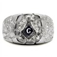 thumbnail image 2 of Stainless Steel 316 Freemason Nugget Masonic Ring, Size 15, 2 of 7