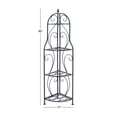 thumbnail image 4 of DecMode 17" x 60" Black Metal Scroll Indoor Outdoor Arched Tall Folding Corner 4 Shelf Bakers Rack, 1-Piece, 4 of 16