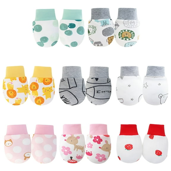 TELOLY 8Pcs Baby Mittens,Simple Design Baby Mittens Newborn,Simple to Store Newborn Mittens,Style1