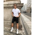 thumbnail image 5 of X RAY Men's Cargo Pockets Elastic Waist Drawstring Shorts Slim Fit Casual Stretch Knee Length Denim Shorts, Jet Black, 5 of 7